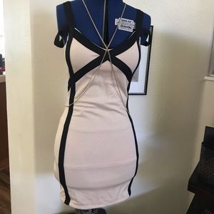 Sexy sophisticated. Nude & black  club dress.